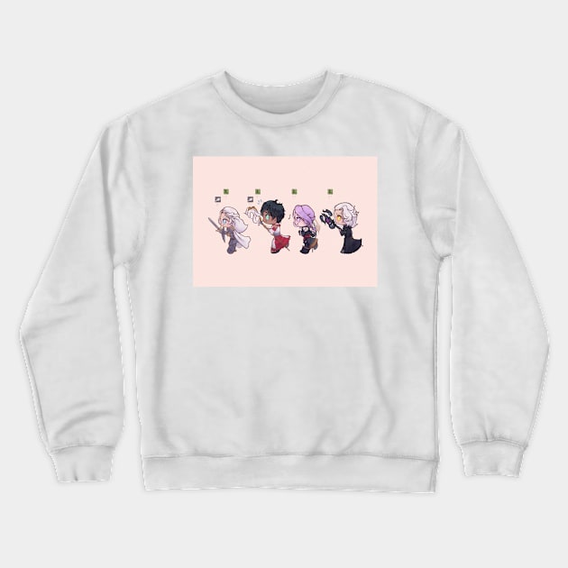 FFXIV Endwalker Ancients in the Duty Finder Crewneck Sweatshirt by yalitreads